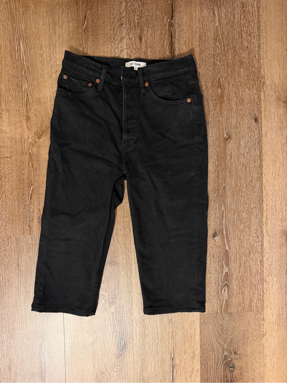 Re/Done Black Capris